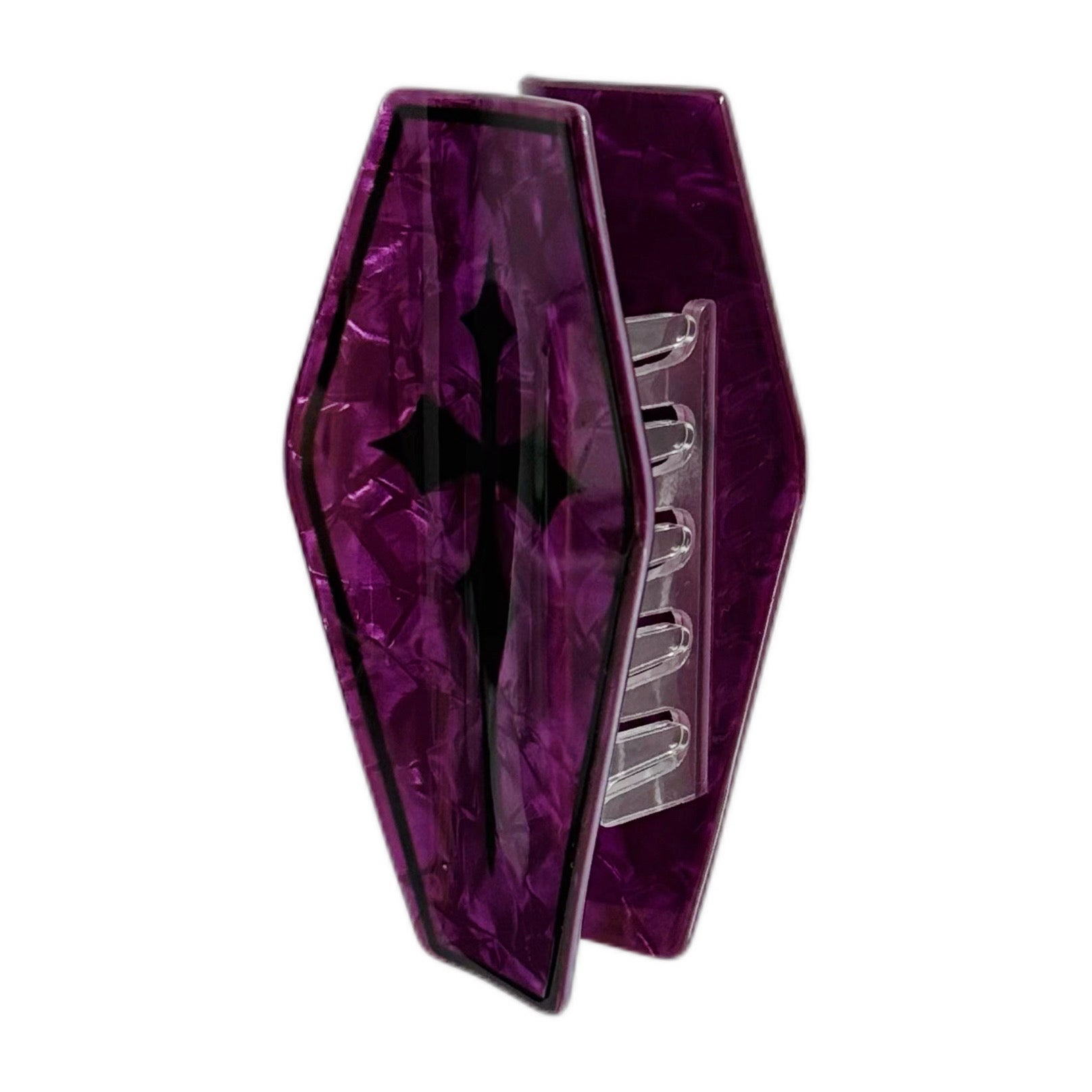 Gothic Coffin Cross Hair Clip ( 2 Colors available)