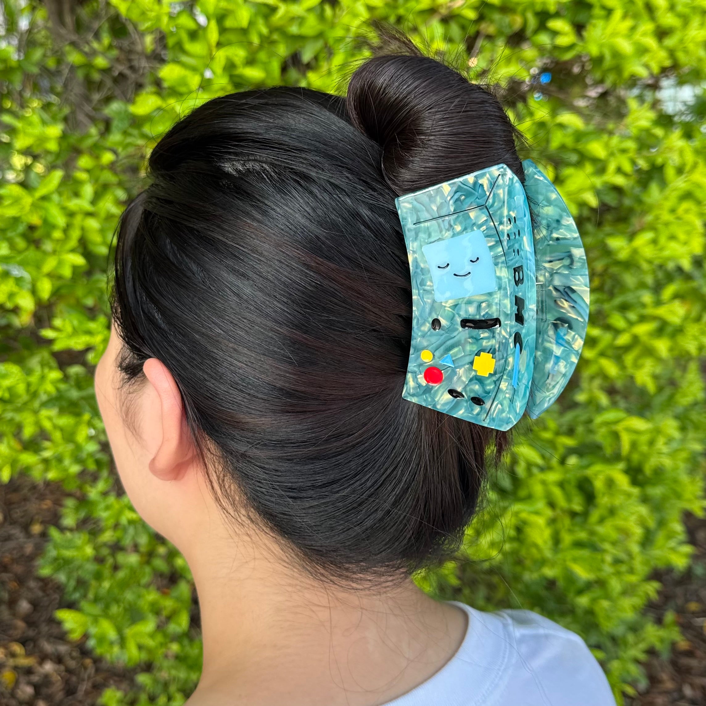 BMO Retro Game Console Acrylic Hair Clip | Adventure Time Cartoon Cute Hair Accessory for Daily & Casual Styling