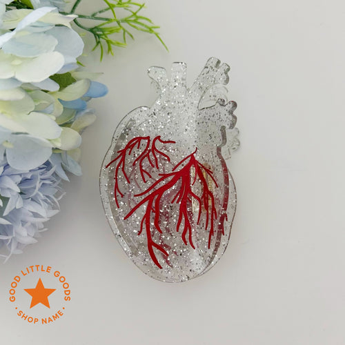 Anatomical Ice Heart Hair Clip