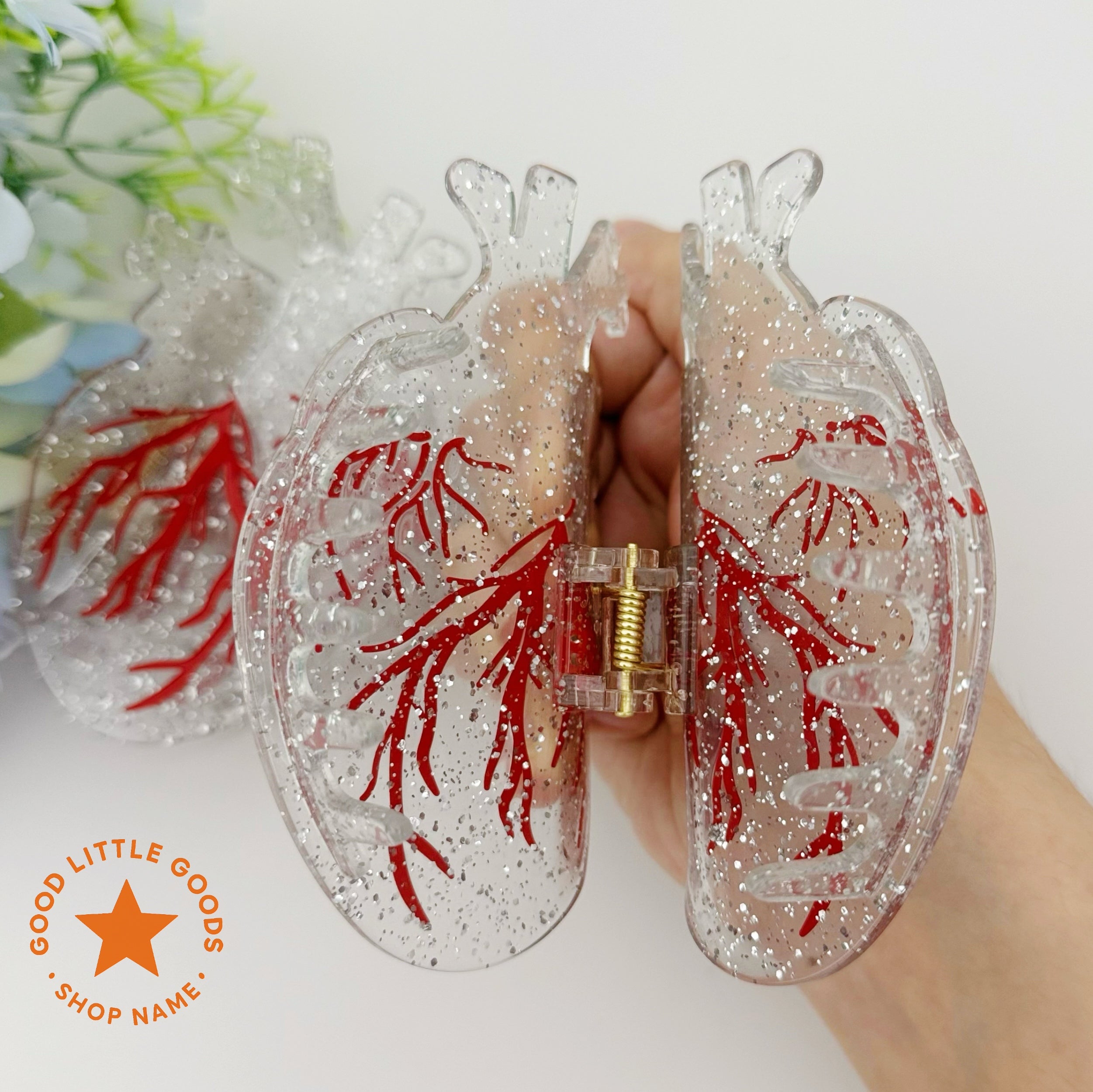 Anatomical Ice Heart Hair Clip