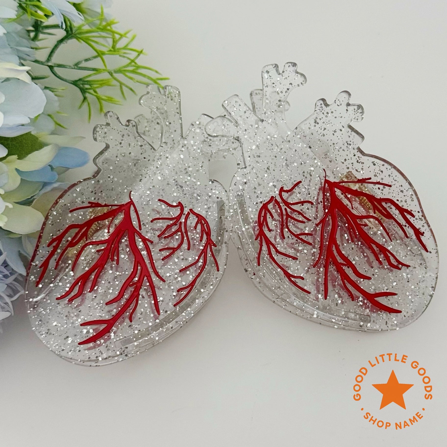 Anatomical Ice Heart Hair Clip