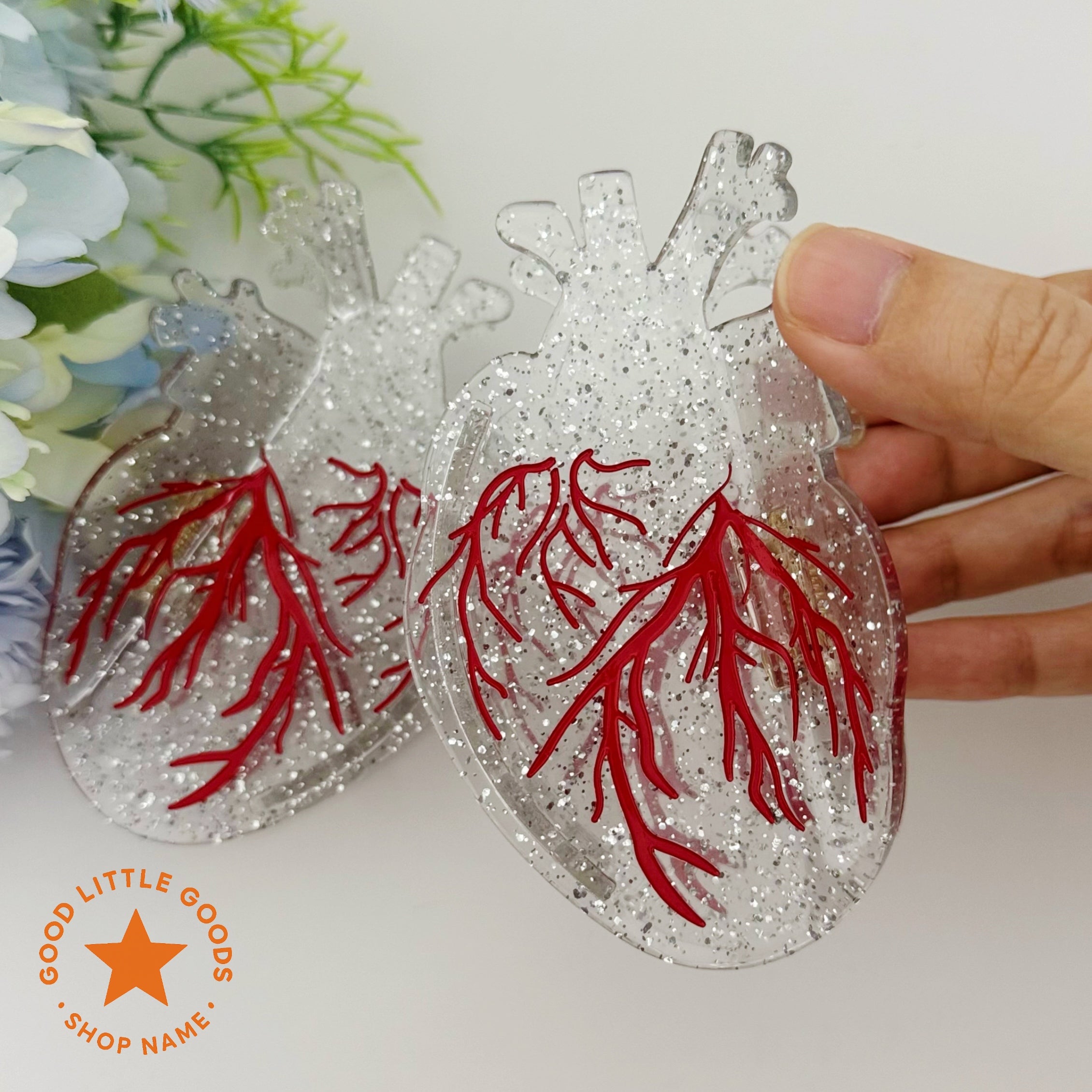 Anatomical Ice Heart Hair Clip