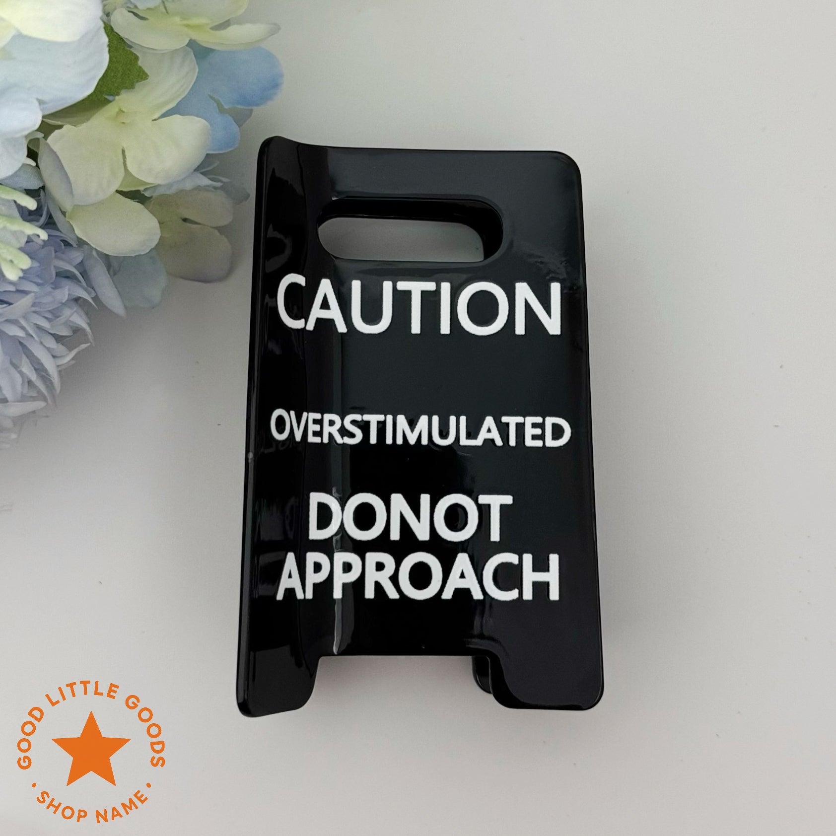 Caution Overstimulated Sign Hair Clip
