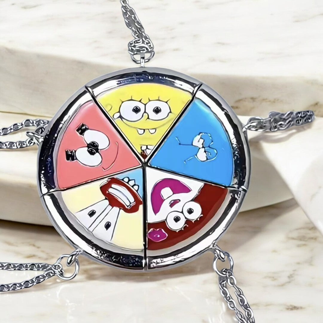 SpongeBob Pizza Slice BFF Necklace Set for 5