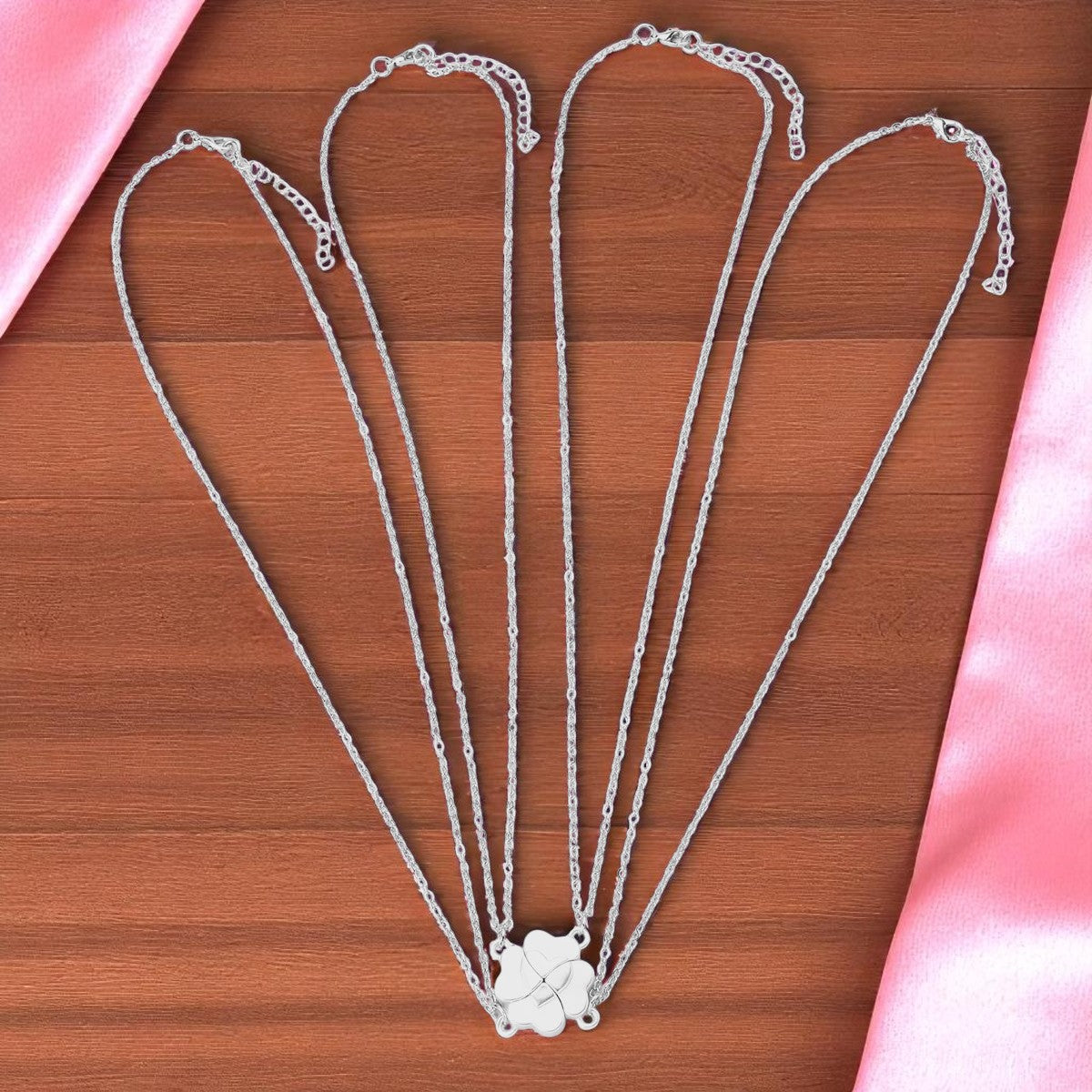 Four-Leaf Clover Heart Magnetic Necklace