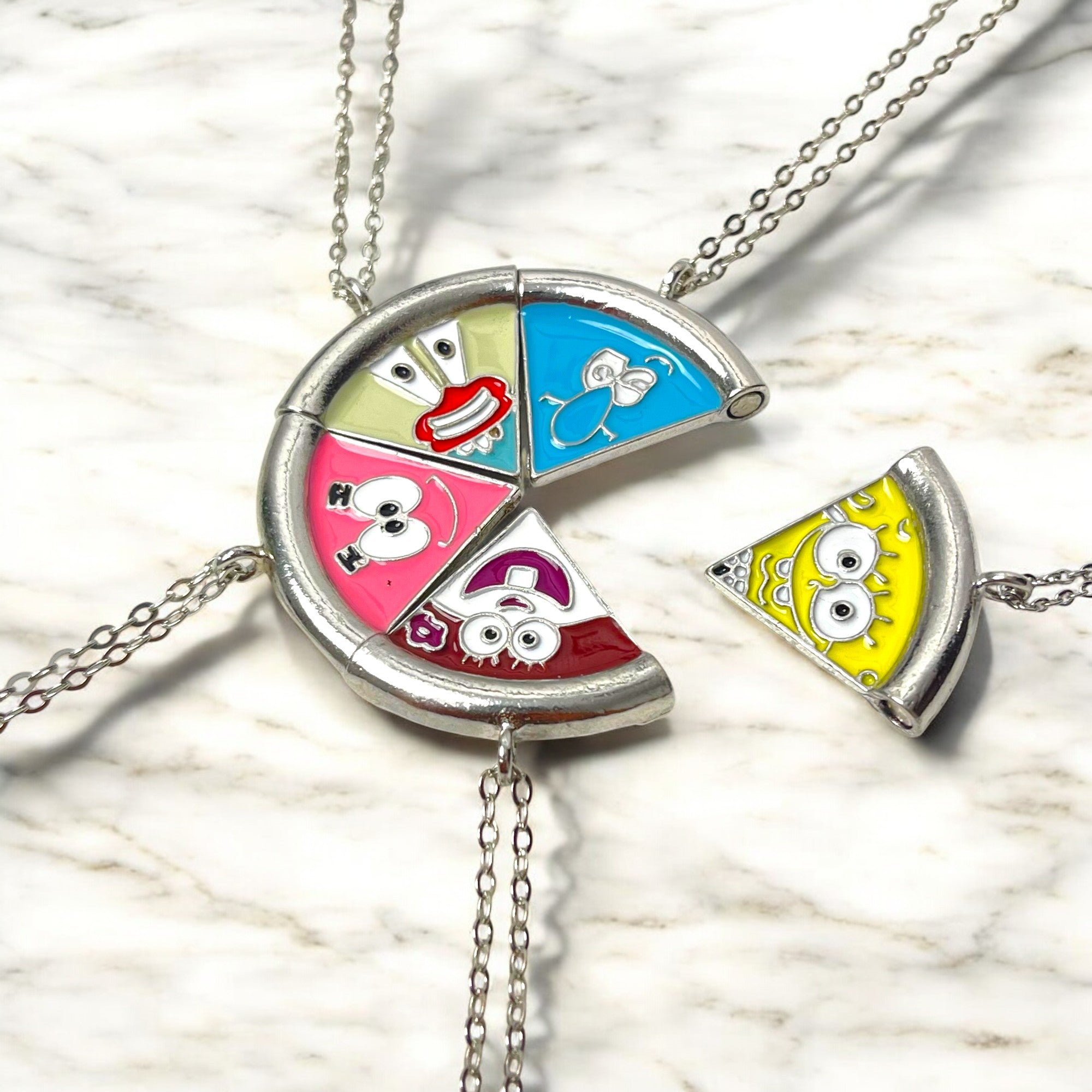 SpongeBob Pizza Slice BFF Necklace Set for 5