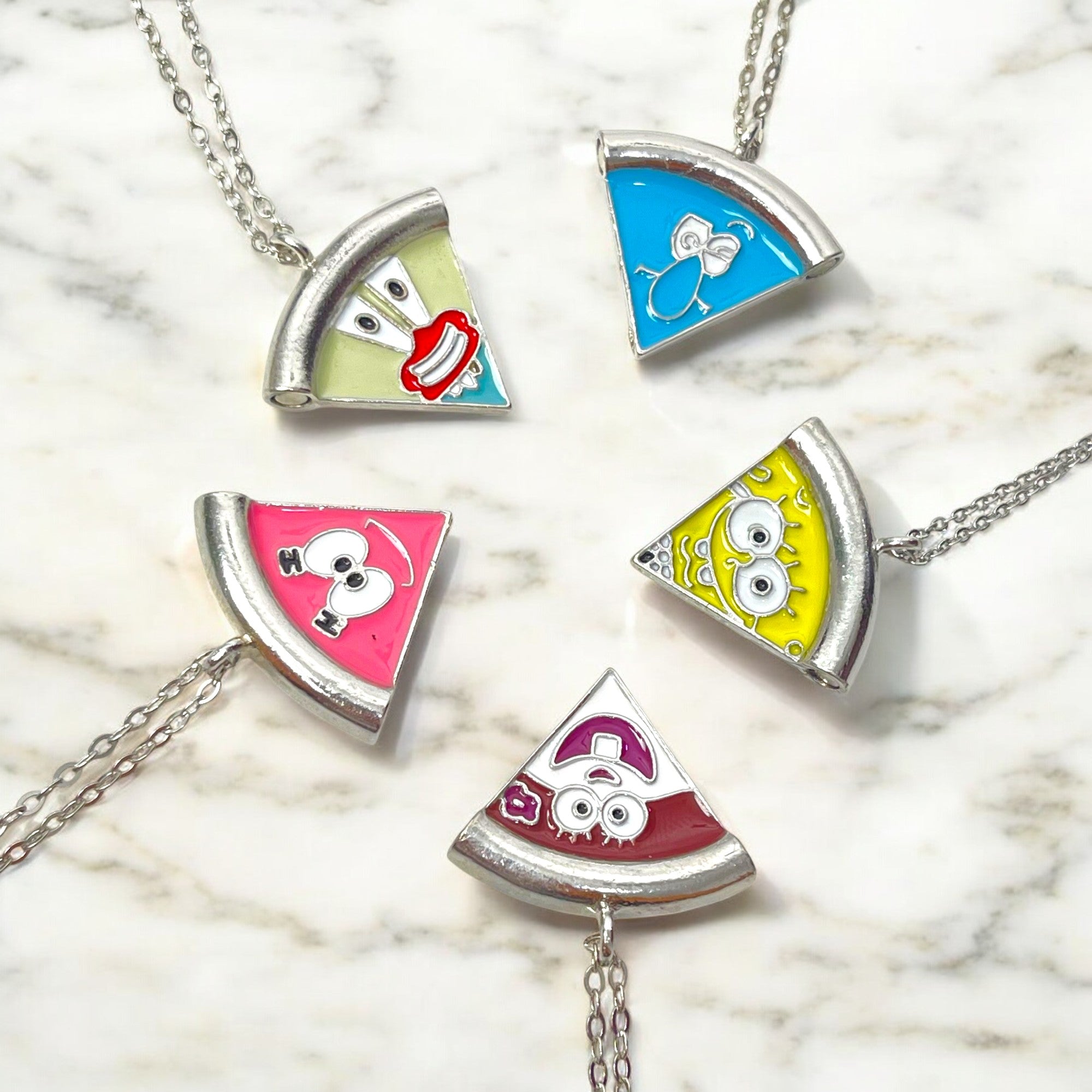 SpongeBob Pizza Slice BFF Necklace Set for 5