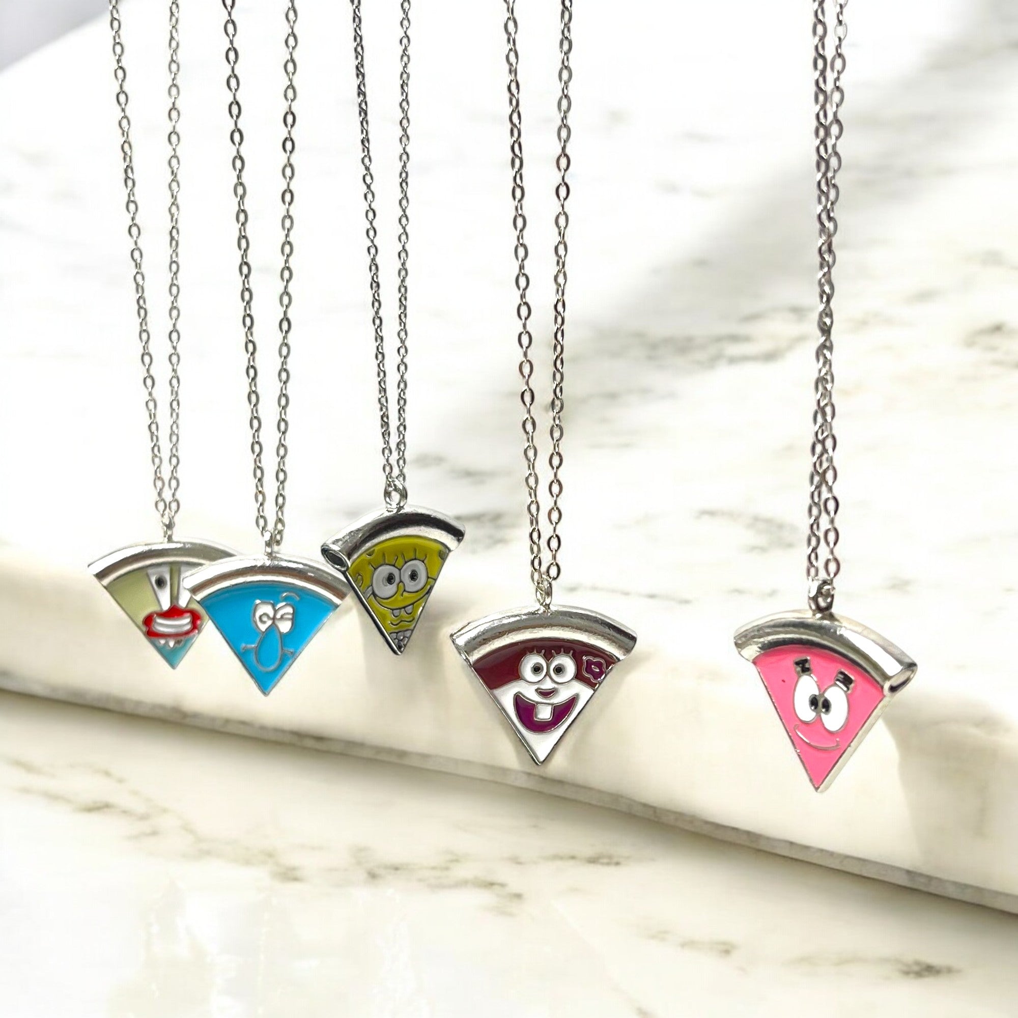 SpongeBob Pizza Slice BFF Necklace Set for 5