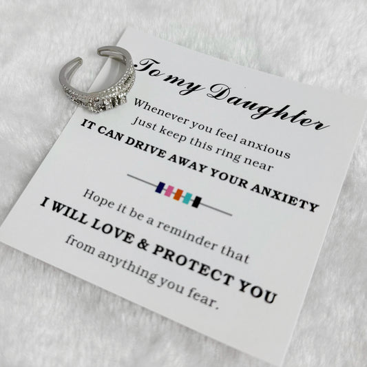 Double Layer Open Ring for Women, Sparkling Cubic Zirconia Inlaid Adjustable Ring, Light Luxury Minimalist Stackable Finger Ring for Daily Wear, Party & Gift