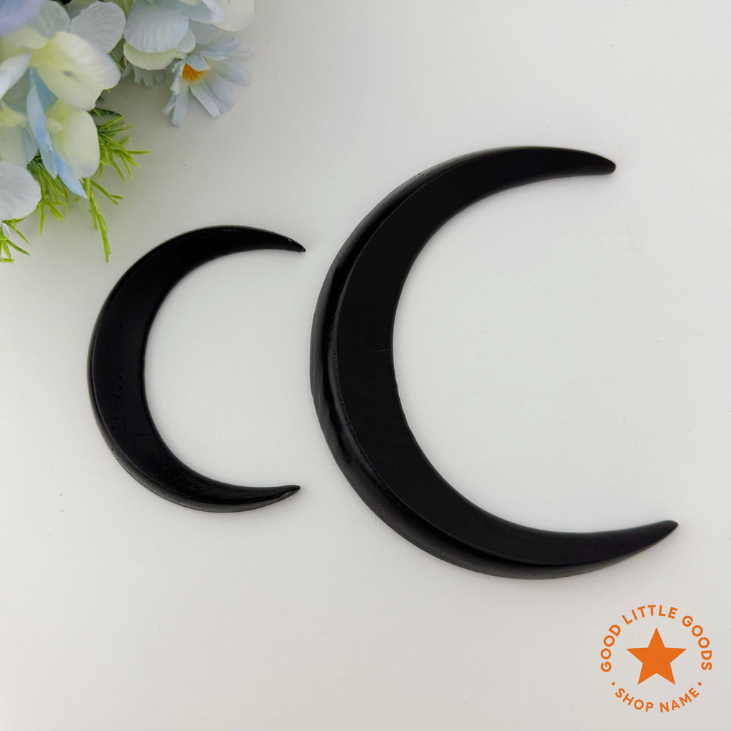 Crescent Moon Wooden Hair Pin, Moon Hair Fork Bun Holder, Handmade Gothic Bun Holder, Boho Hair Accessory for Women and Girls