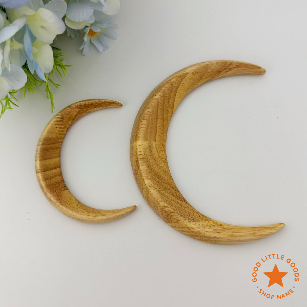 Crescent Moon Wooden Hair Pin, Moon Hair Fork Bun Holder, Handmade Gothic Bun Holder, Boho Hair Accessory for Women and Girls