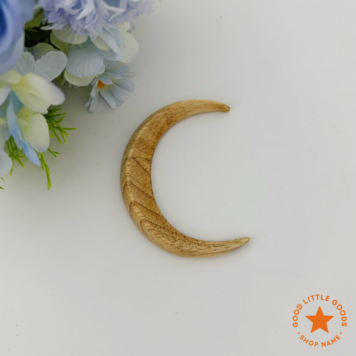 Crescent Moon Wooden Hair Pin, Moon Hair Fork Bun Holder, Handmade Gothic Bun Holder, Boho Hair Accessory for Women and Girls
