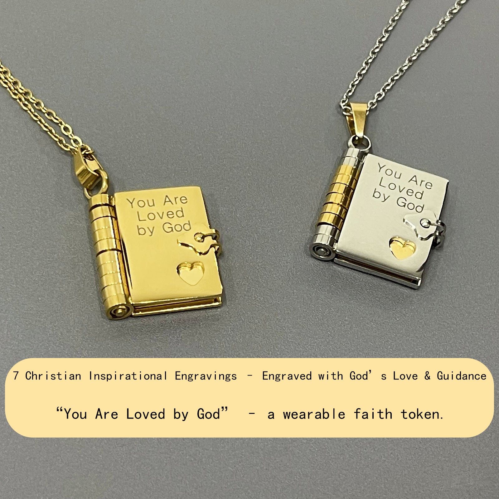Christian Book Locket Necklace - 