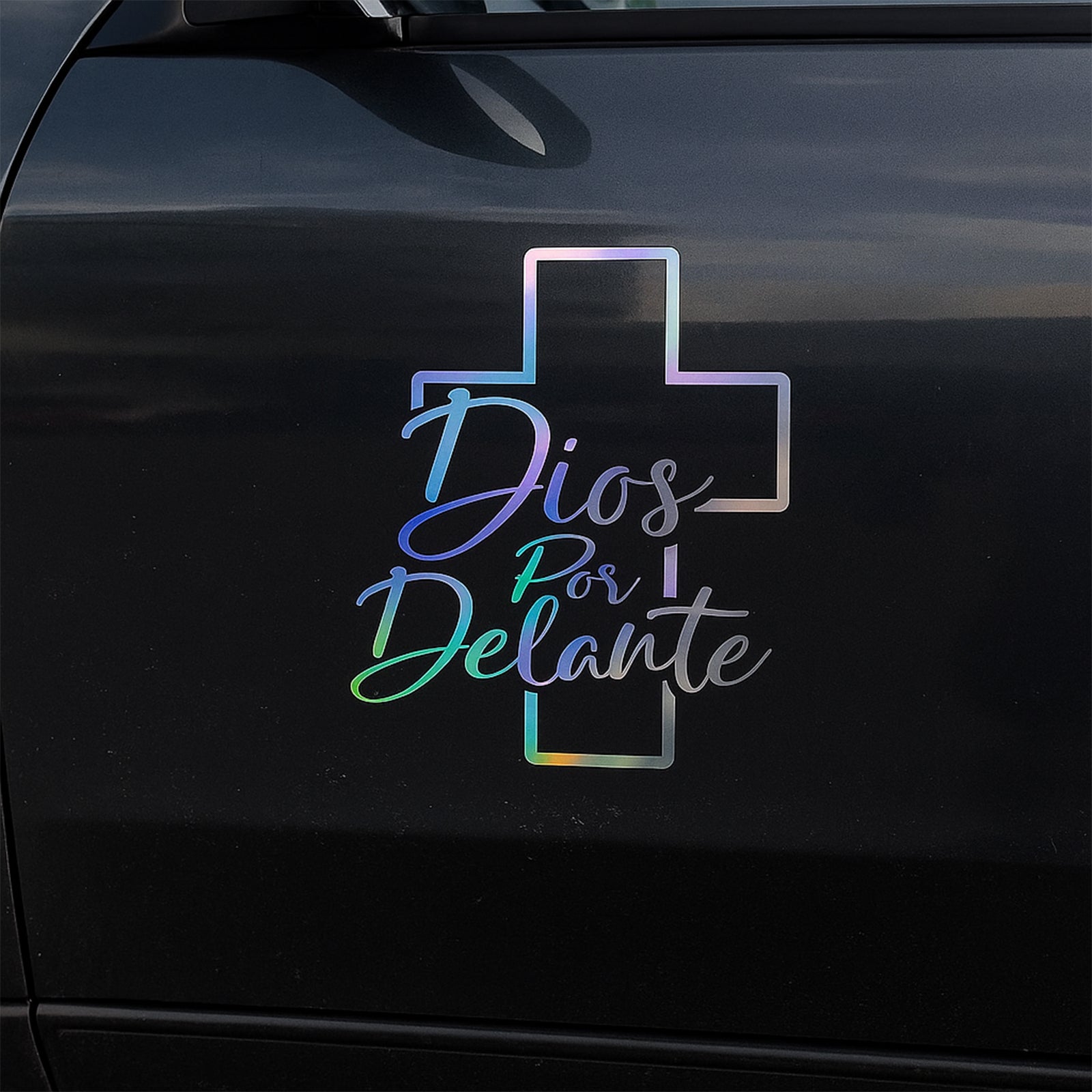 'Dios Por Delante' Cross Sticker