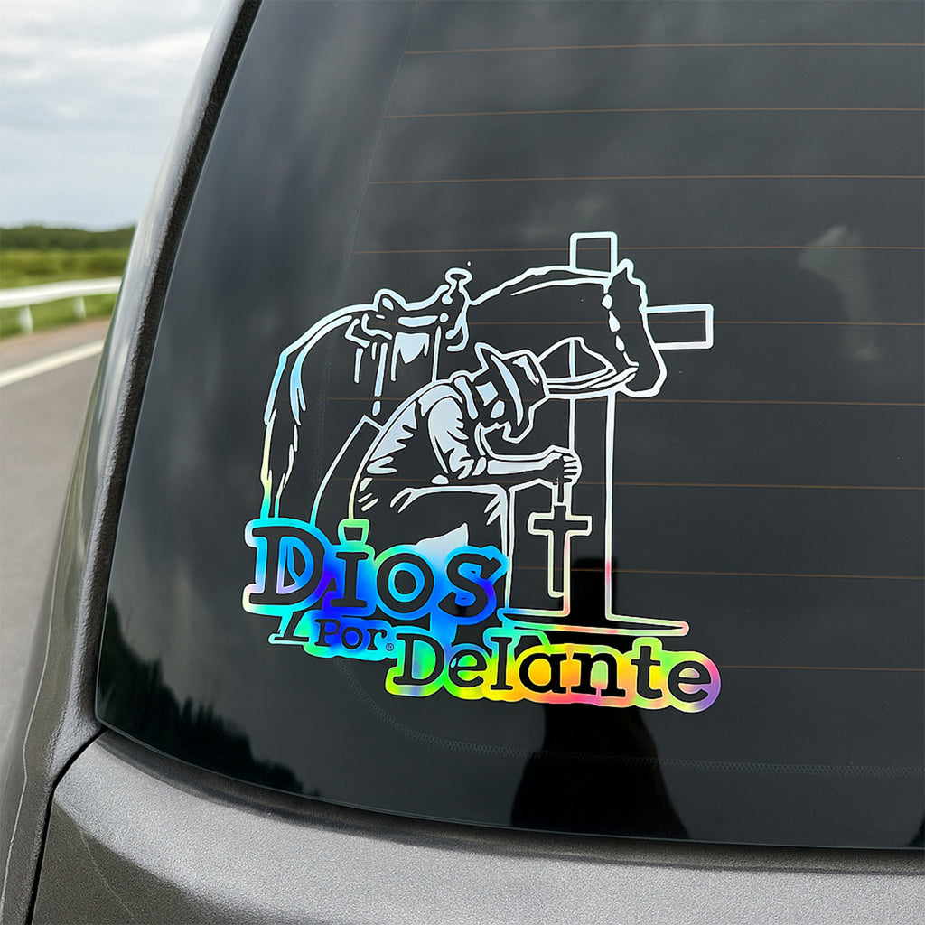 Cowboy Dios Por Delante Stickers (3 Colors Available)