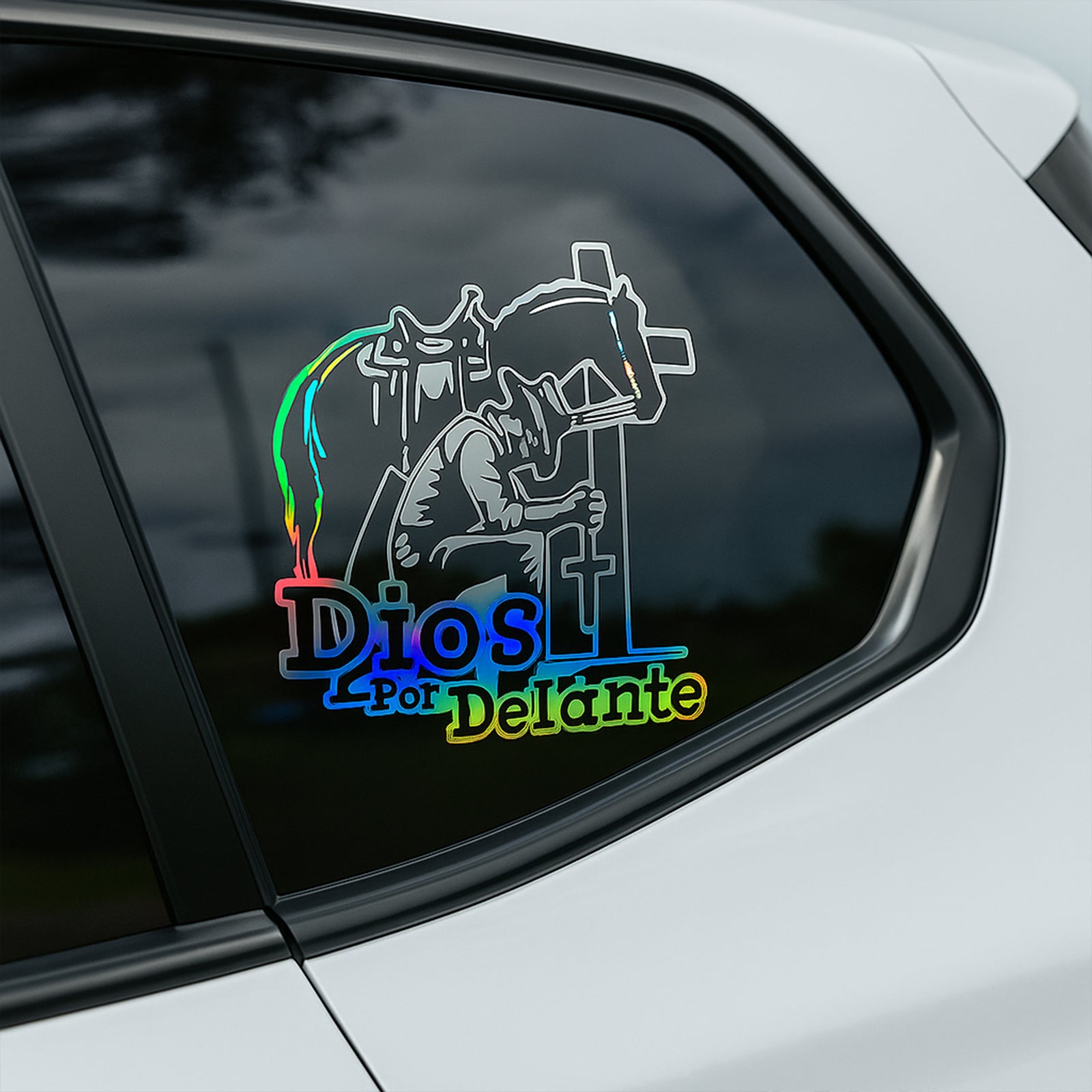 Cowboy Dios Por Delante Stickers (3 Colors Available)