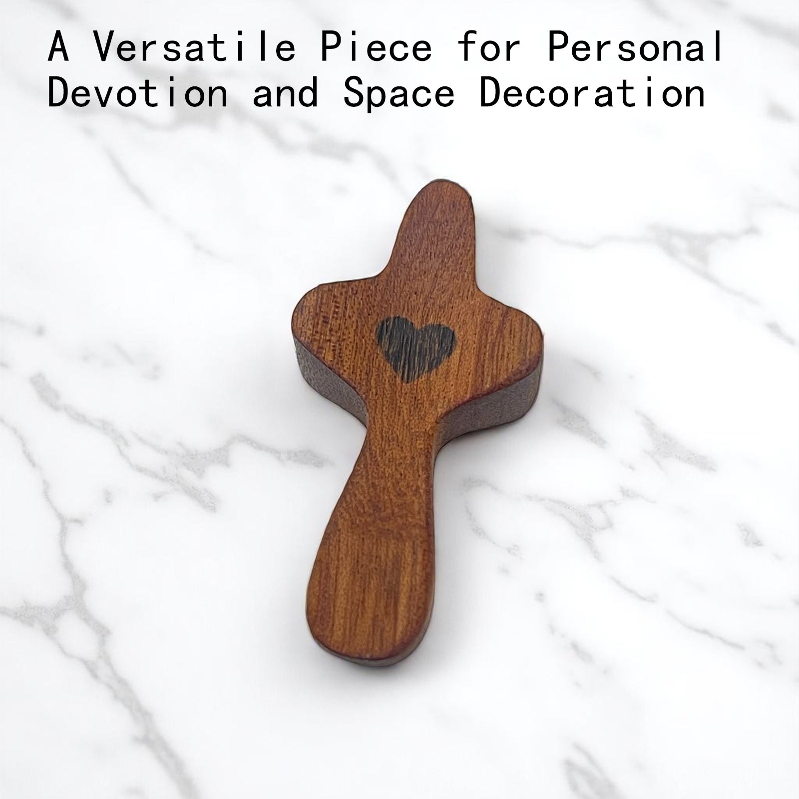 Handmade 10Pcs Wooden Cross Fidget Bulk with Organza Bags - Stress Relief Pocket Cross My Heart for Christian