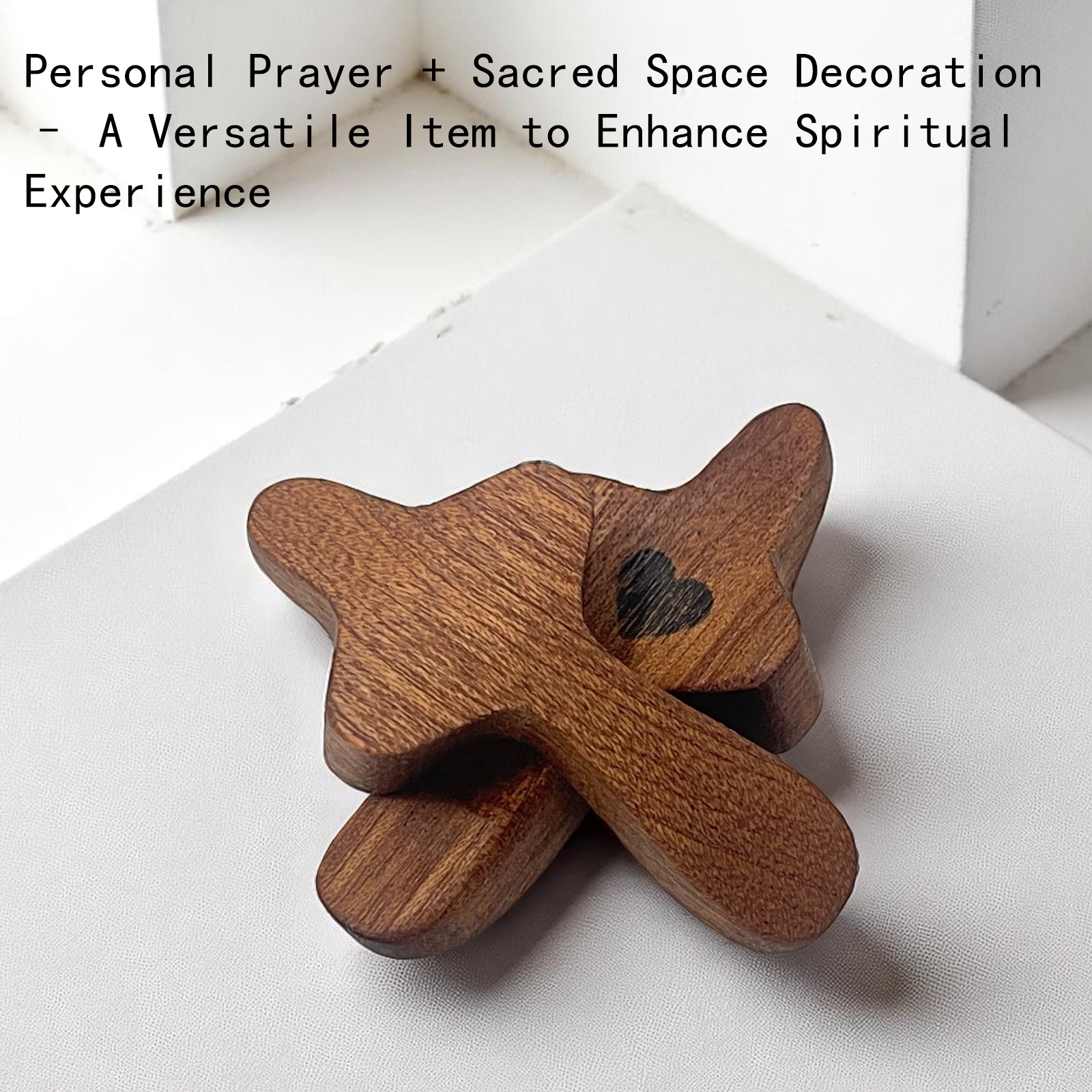 Handmade 10Pcs Wooden Cross Fidget Bulk with Organza Bags - Stress Relief Pocket Cross My Heart for Christian