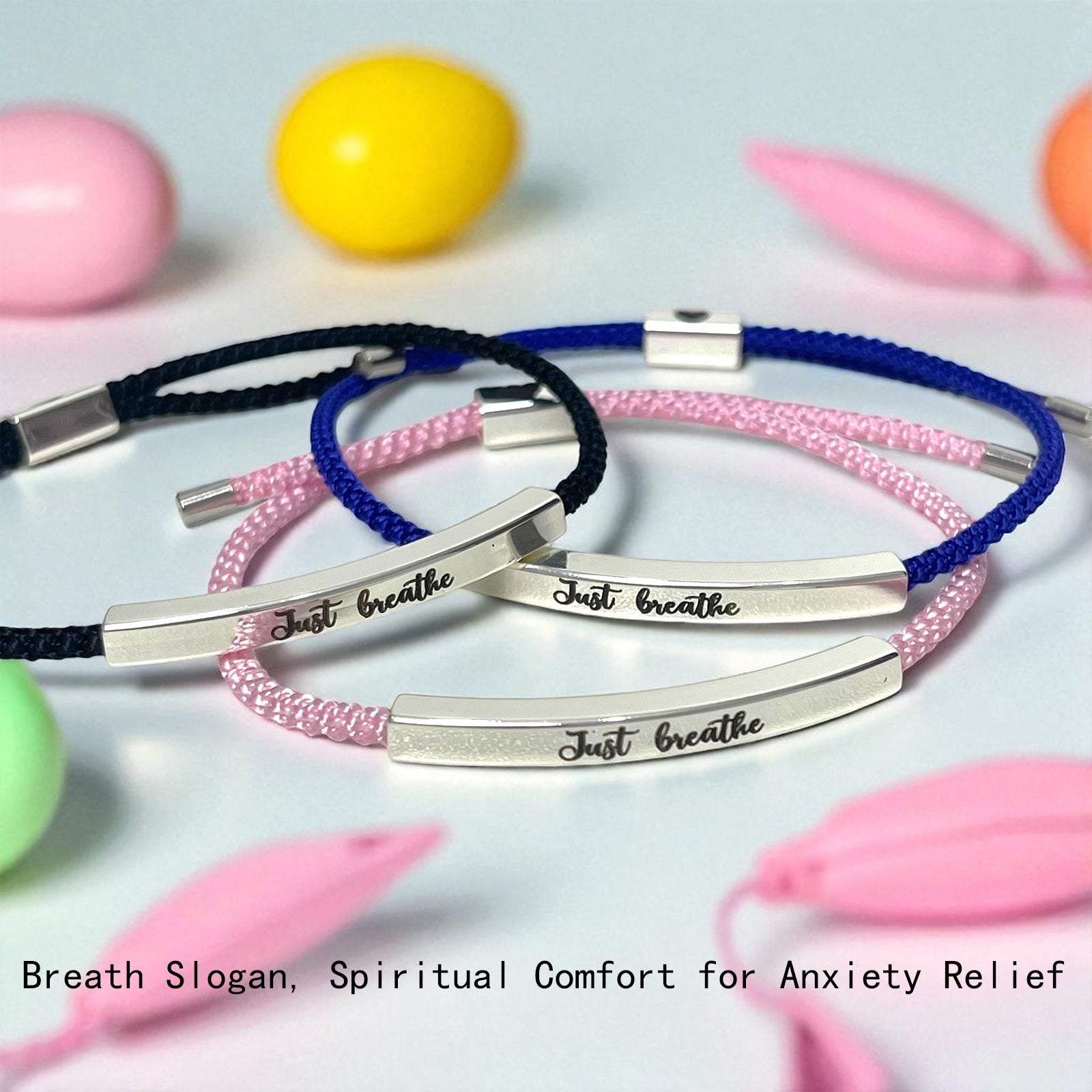 Just Breathe Adjustable Woven Bracelet For Both Men And Women Mens Bracelet Inspirational Bracelets For Women Motivational Bracelets