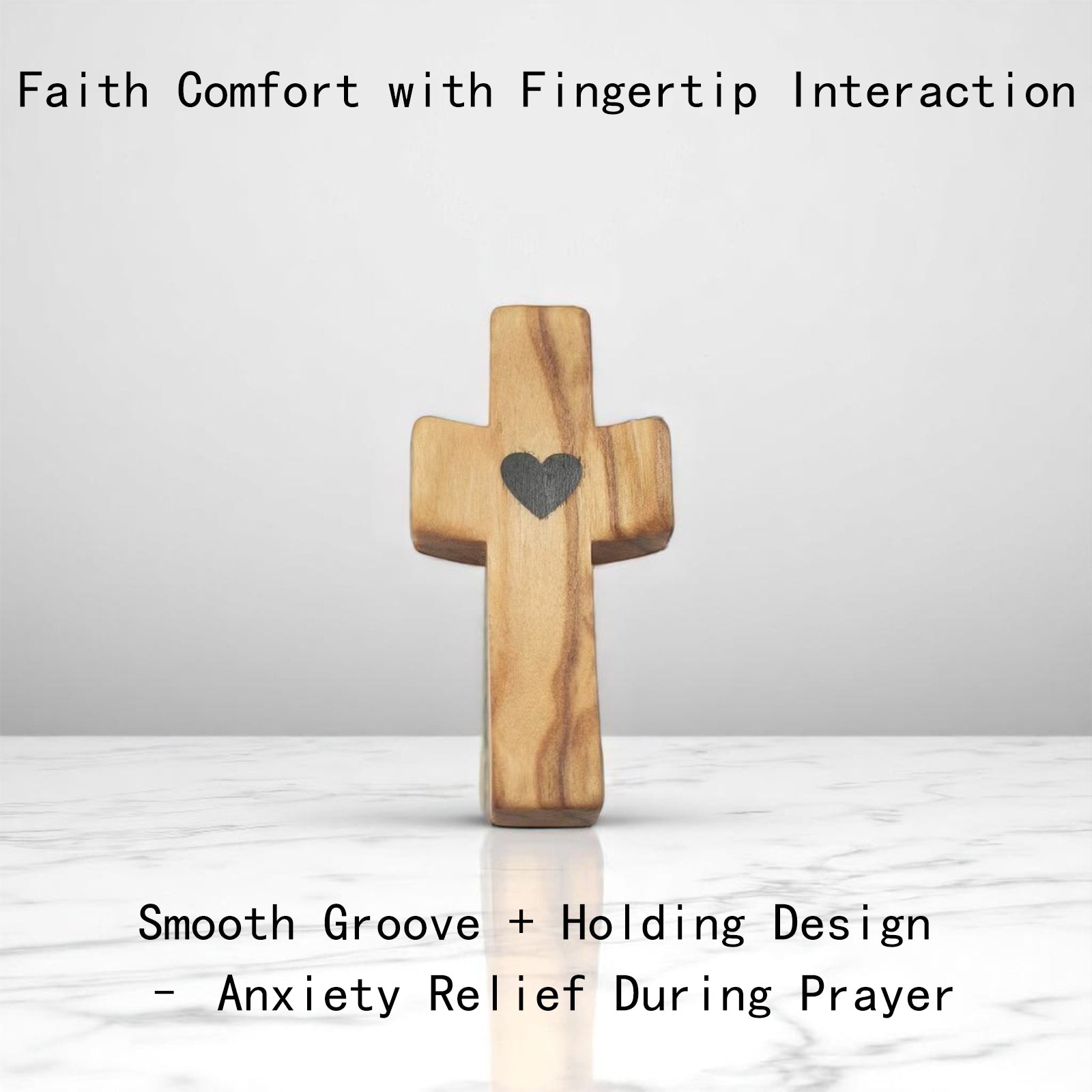 Handmade 10Pcs Wooden Cross Fidget Bulk with Organza Bags - Stress Relief Pocket Cross My Heart for Christian