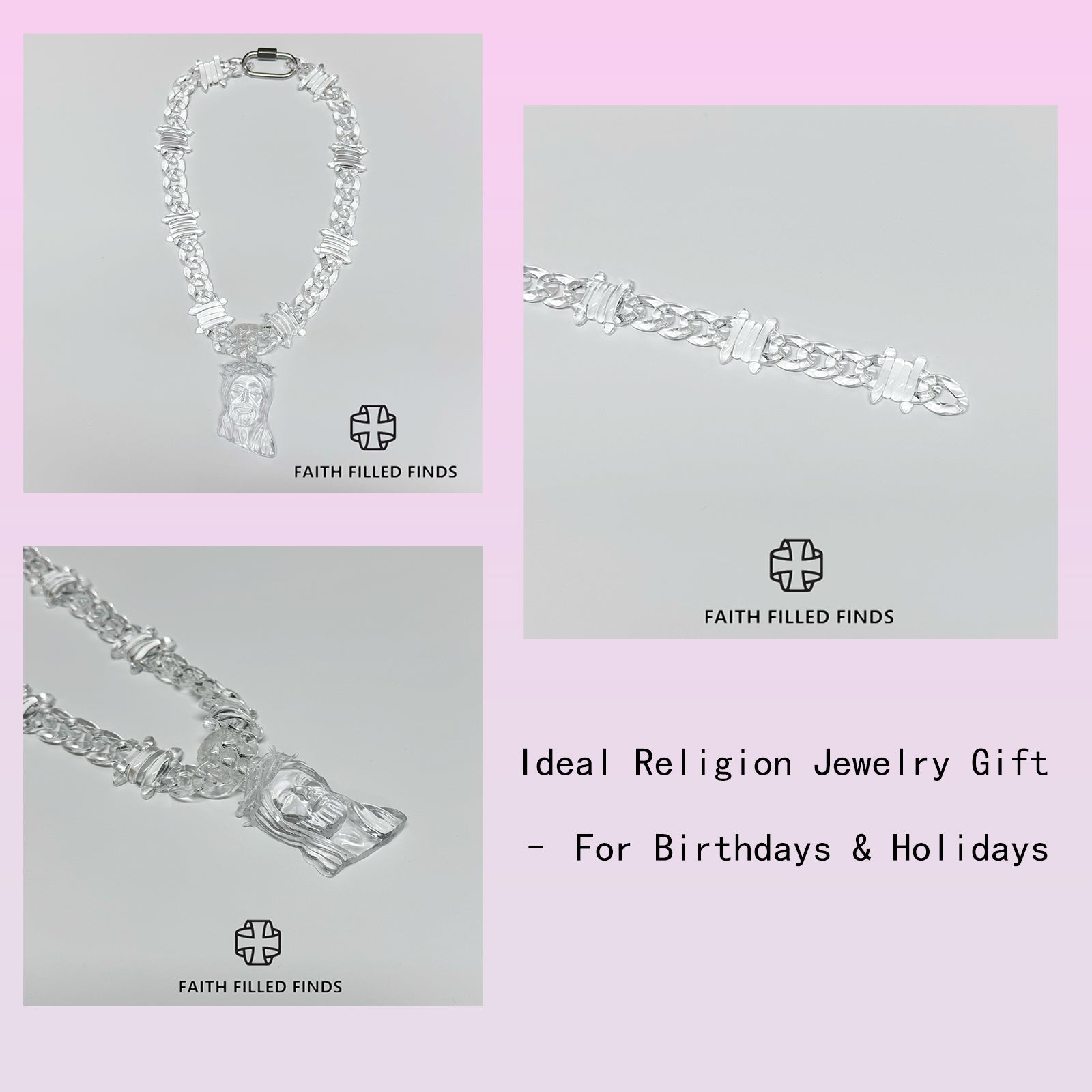 Virgin Mary Pendant Patron Saint Amulet Medal Religion Jewelry Gift，Streetwear Jewelry