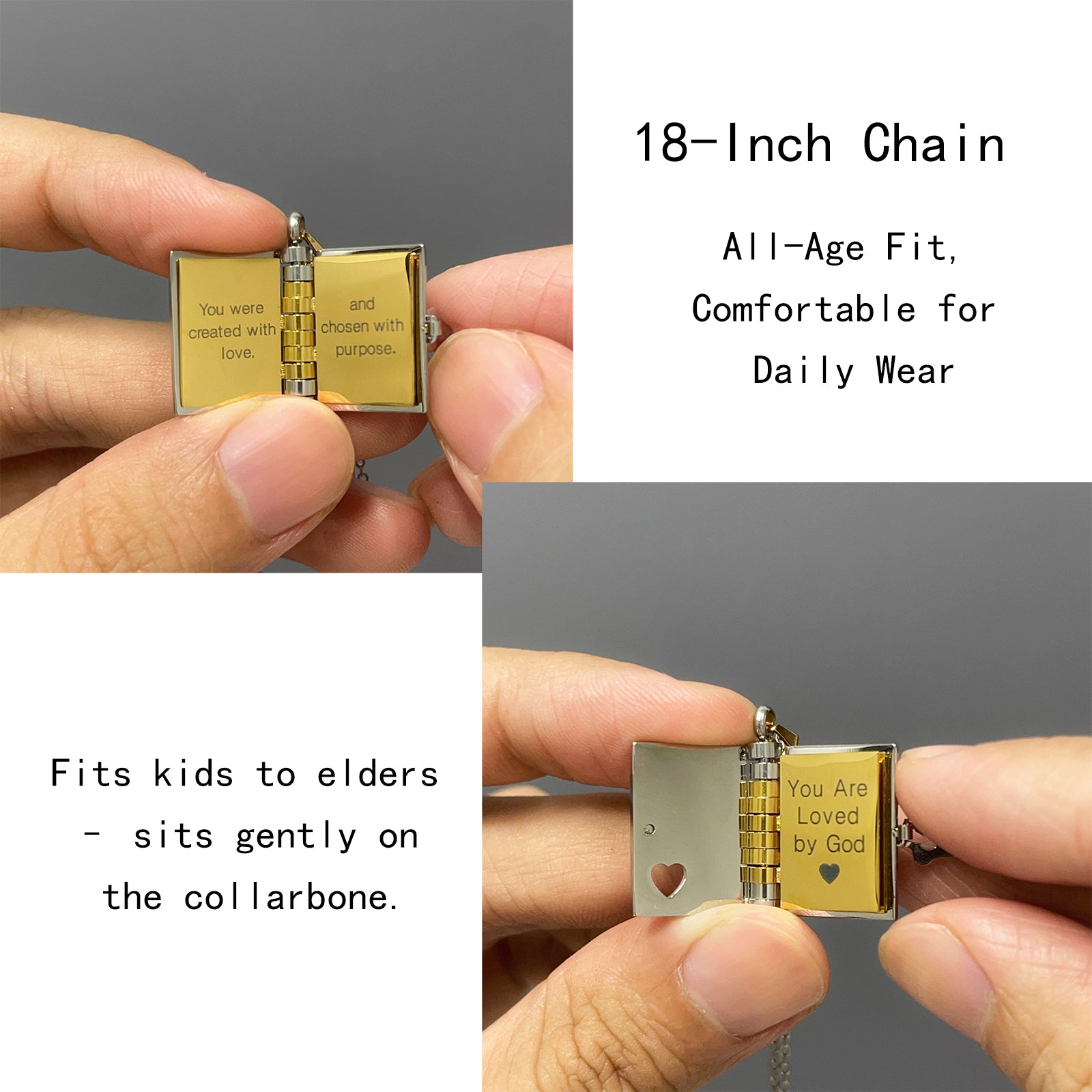 Christian Book Locket Necklace - 