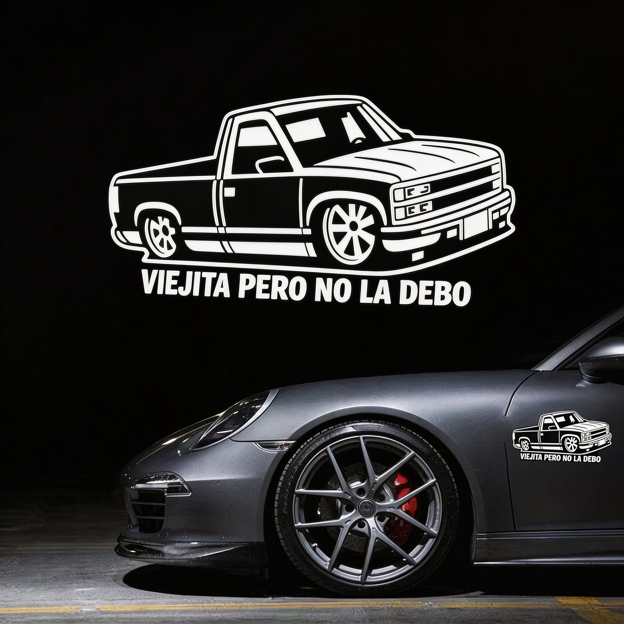 Viejita Pero No La Debo Truck Sticker