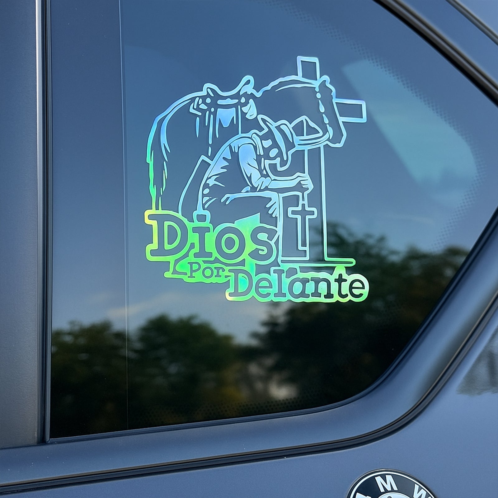 Cowboy Dios Por Delante Stickers (3 Colors Available)