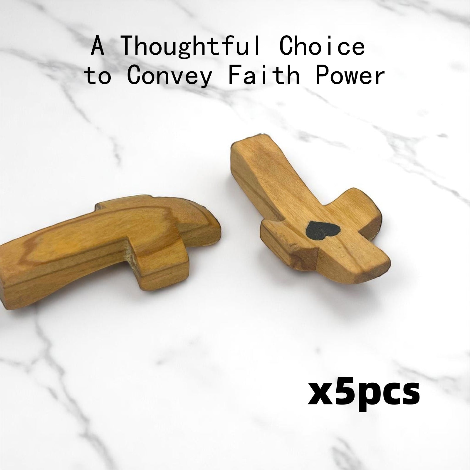 Handmade 10Pcs Wooden Cross Fidget Bulk with Organza Bags - Stress Relief Pocket Cross My Heart for Christian