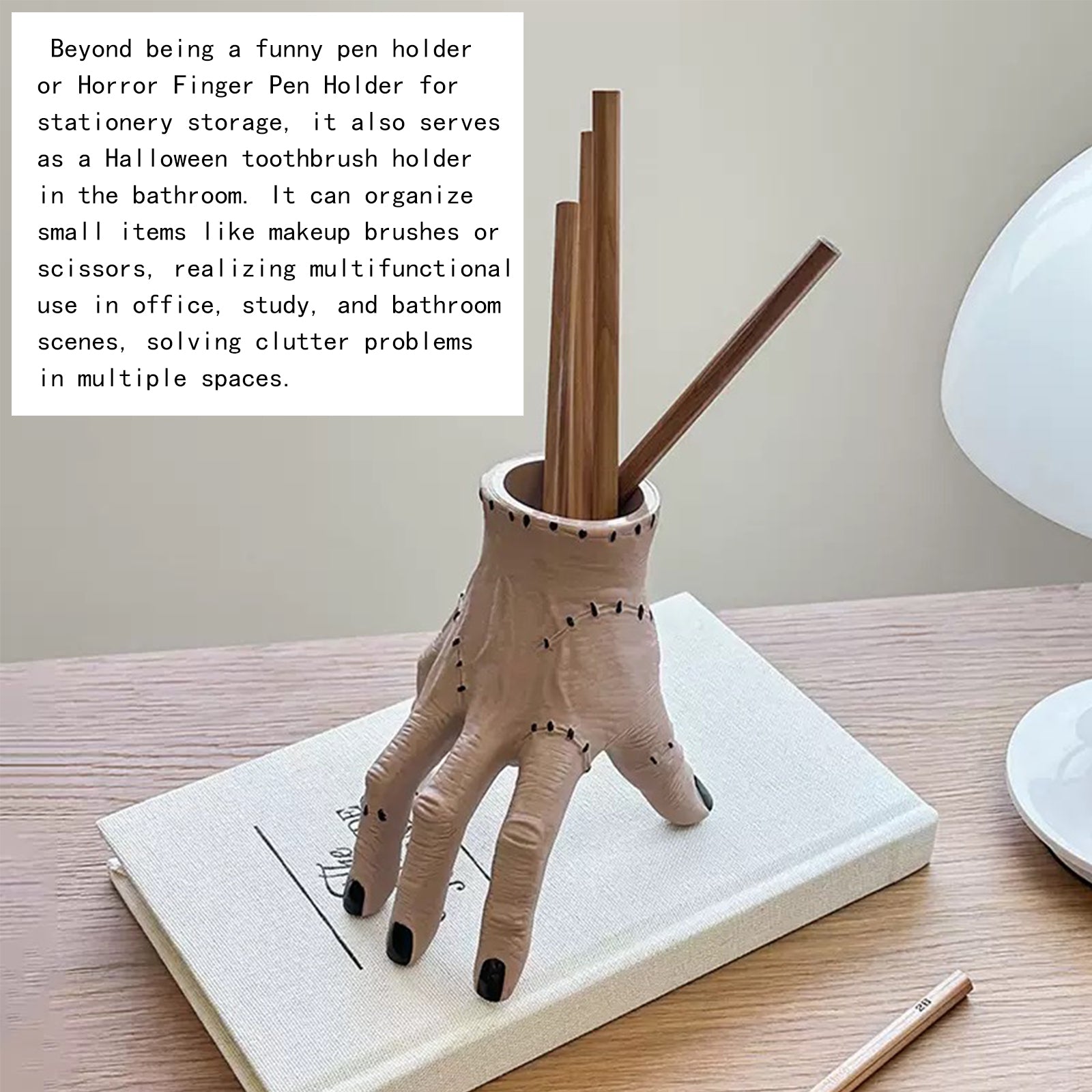 Hand Pen Holder，Funny Pen Holder,Horror Finger Pen Holder,Human Hand Stationery Storage Box,Human Hand Stationery Storage Box,Halloween Desk Accessories