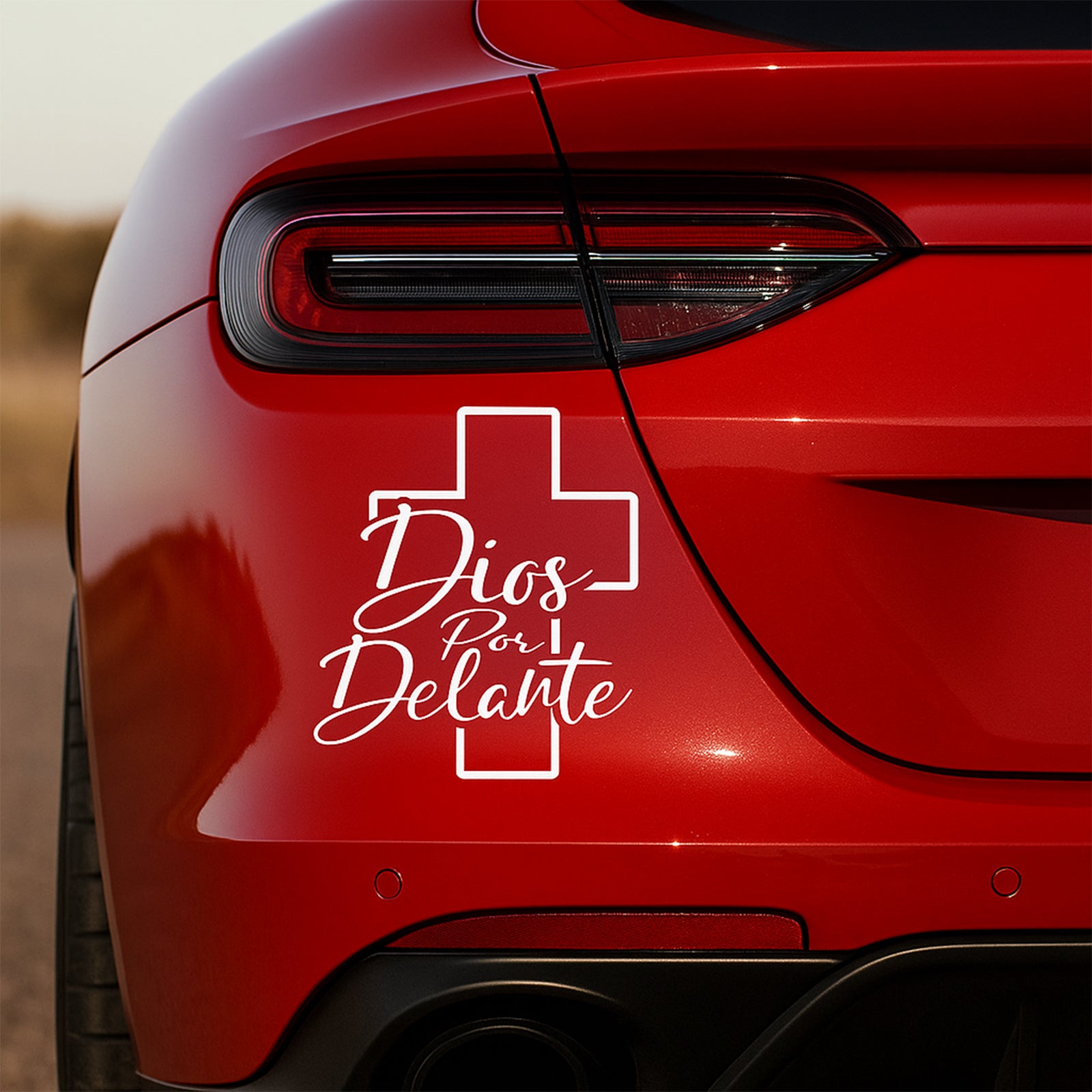 'Dios Por Delante' Cross Sticker