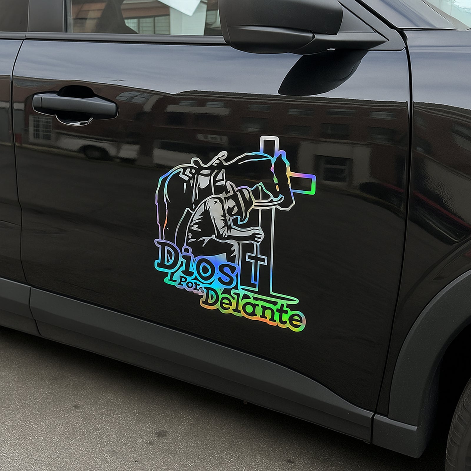 Cowboy Dios Por Delante Stickers (3 Colors Available)