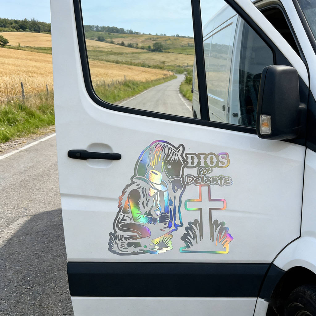 Cowgirl Praying (DIOS POR DELANTE) Sticker