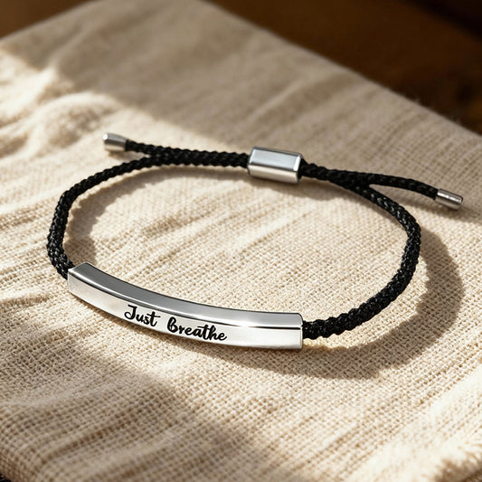 Just Breathe Adjustable Woven Bracelet For Both Men And Women Mens Bracelet Inspirational Bracelets For Women Motivational Bracelets