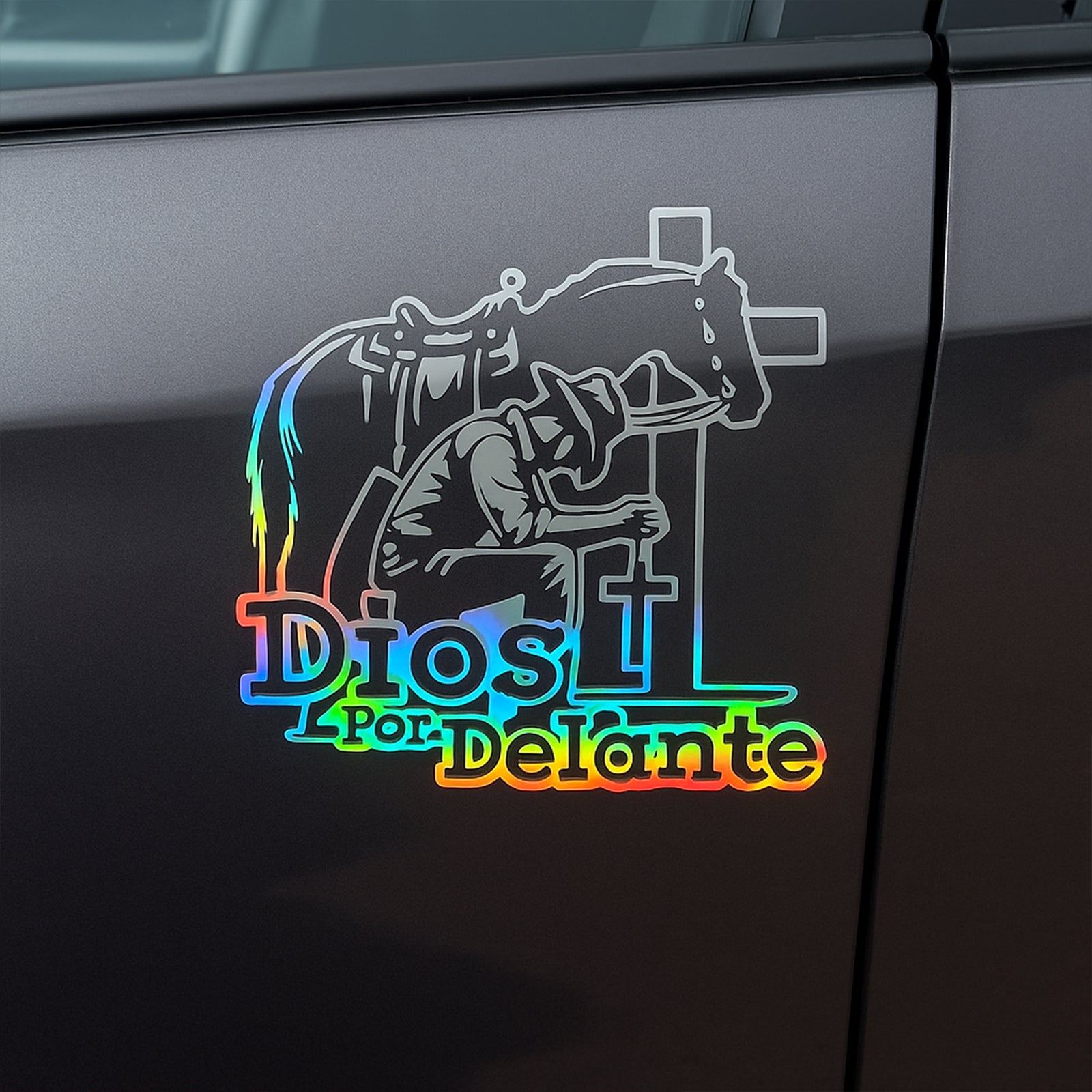 Cowboy Dios Por Delante Stickers (3 Colors Available)