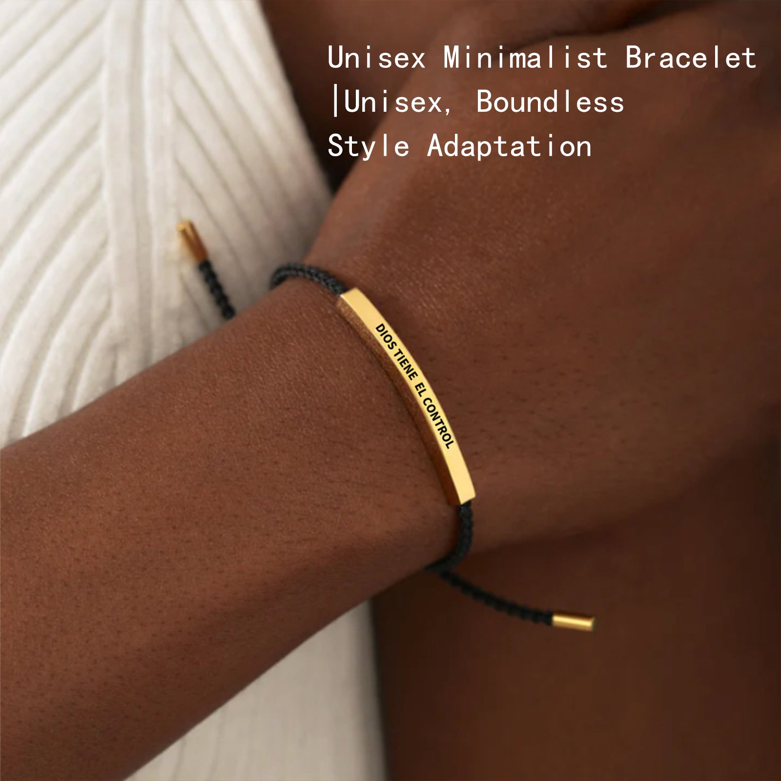 Dios tiene el Control Inspiration Bracelet, Unisex Adjustable Braided Bracelet with Motivational Message