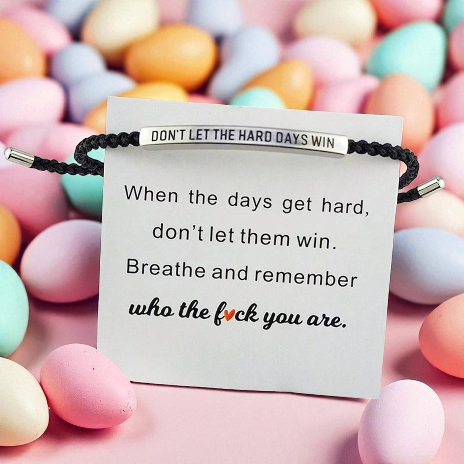 ‘Don let the hard days win’ Adjustable Woven Bracelet For Both Men And Women Mens Bracelet