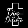 'Dios Por Delante' Cross Sticker
