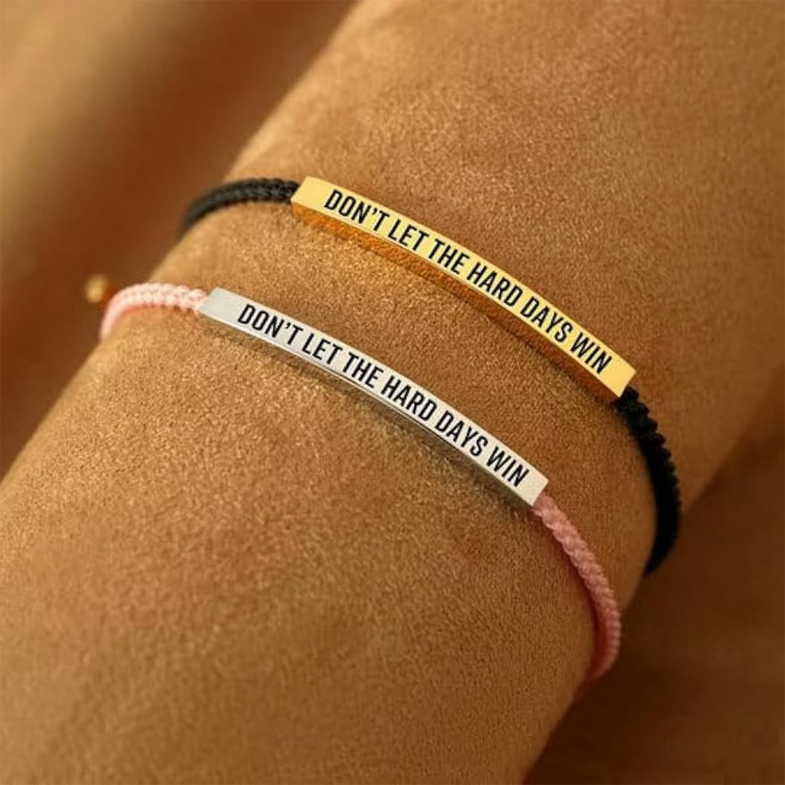 ‘Don let the hard days win’ Adjustable Woven Bracelet For Both Men And Women Mens Bracelet