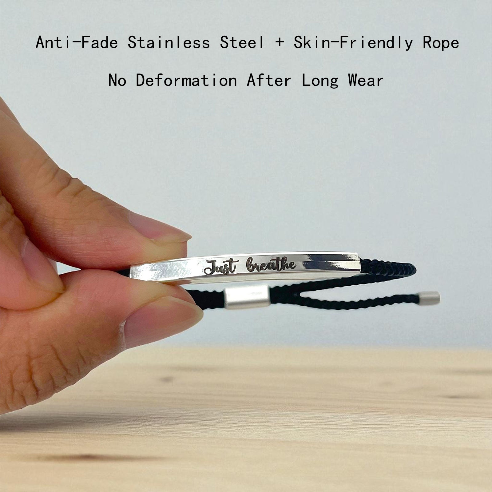 Just Breathe Adjustable Woven Bracelet For Both Men And Women Mens Bracelet Inspirational Bracelets For Women Motivational Bracelets