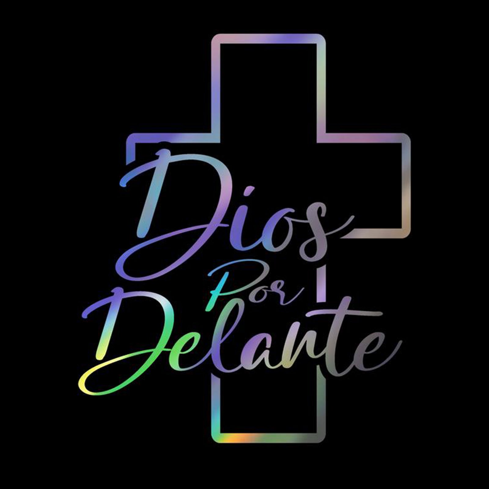 'Dios Por Delante' Cross Sticker