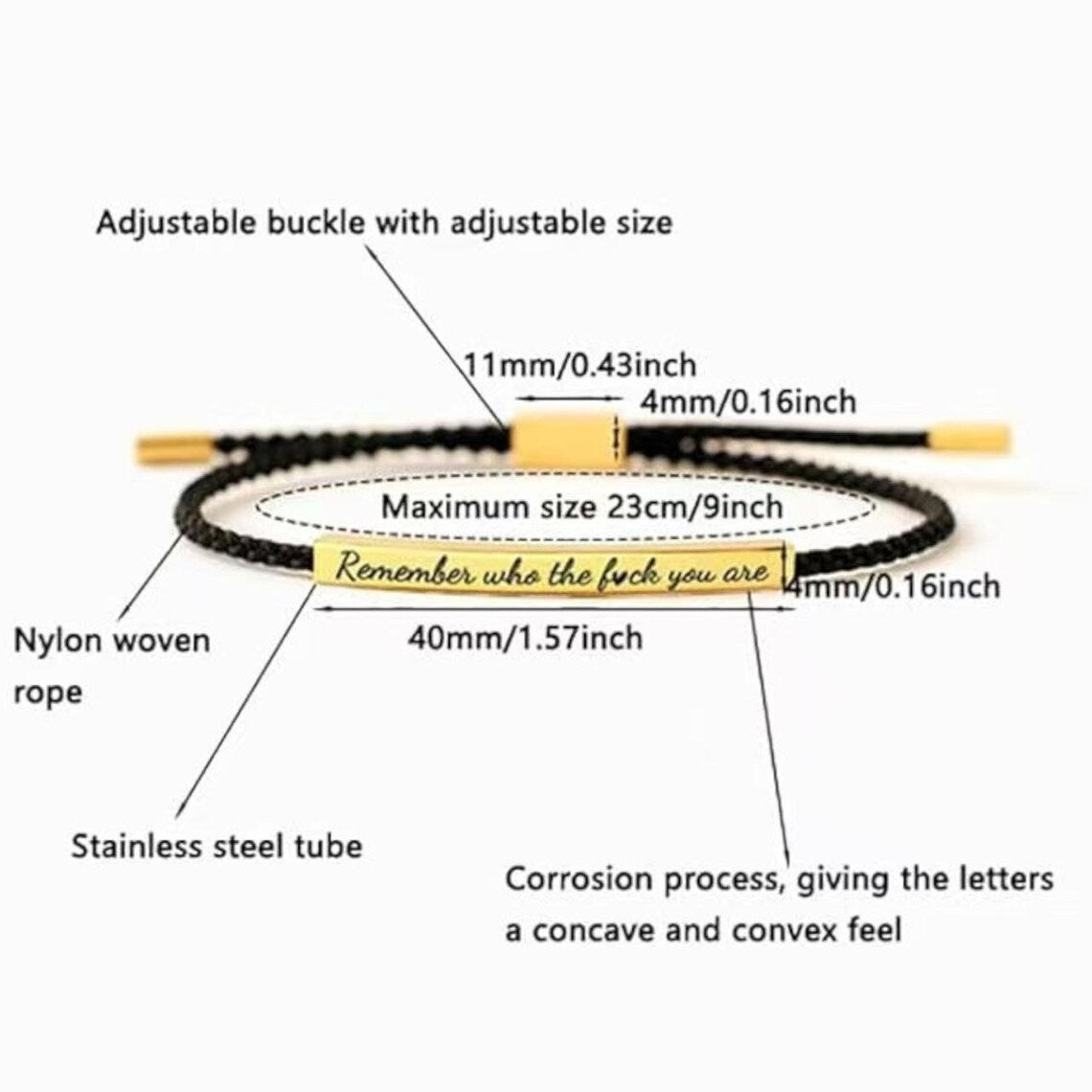 Remember Who The F You Are Bracelet Adjustable Woven Bracelet For Both Men And Women  Bracelets For Women Motivational Bracelets