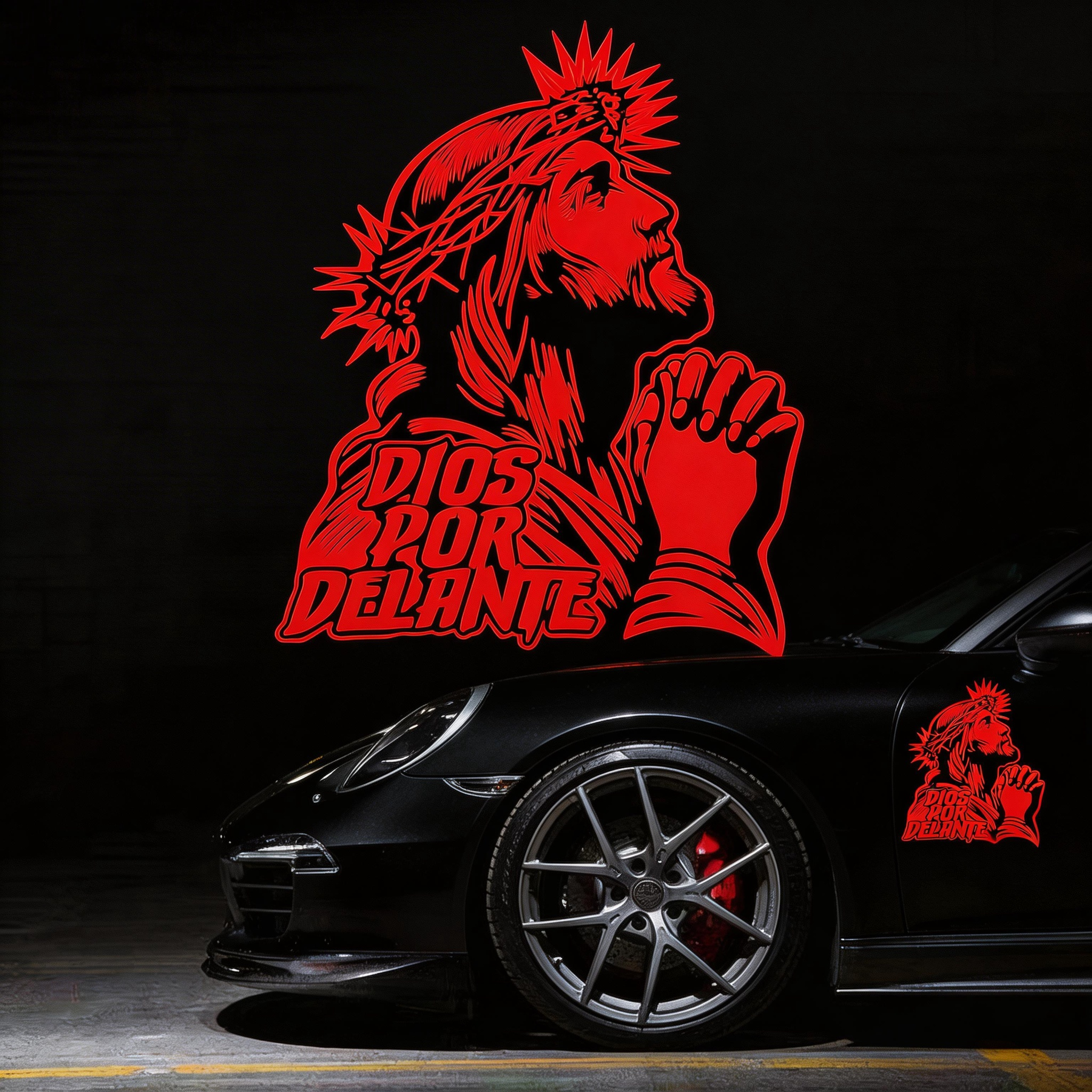 Crown of Thorns Jesus “DIOS POR DELANTE” Sticker
