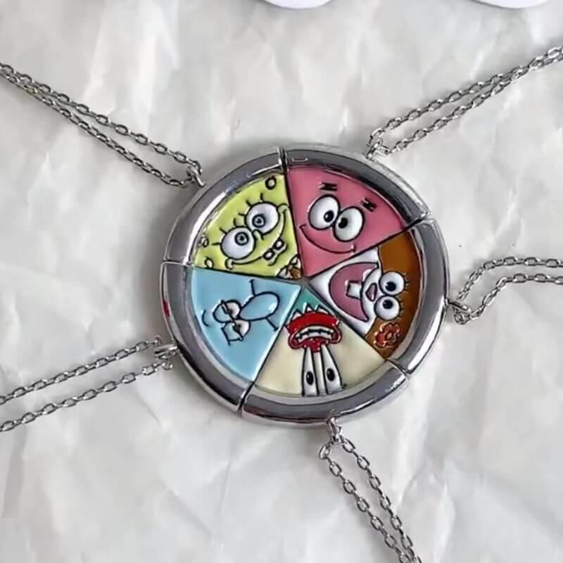 SpongeBob Pizza Slice BFF Necklace Set for 5