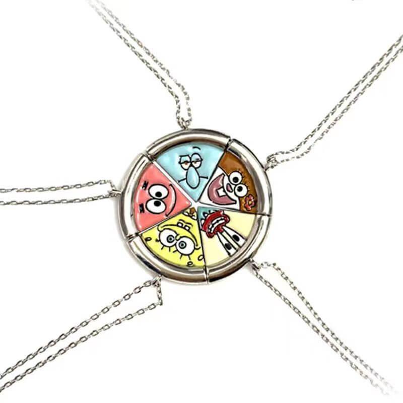SpongeBob Pizza Slice BFF Necklace Set for 5