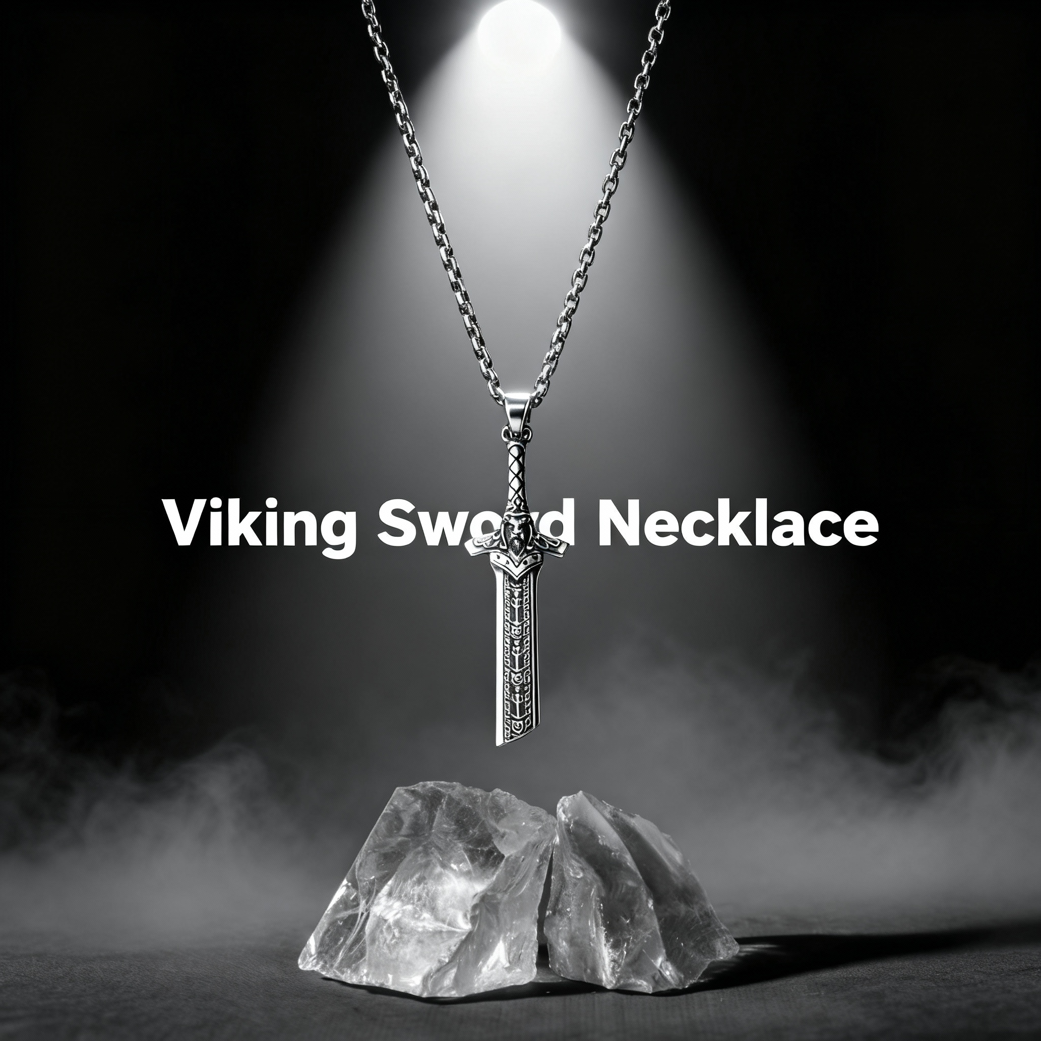 Men's Viking Sword Necklace, Stainless Steel Warrior Knight Sword Pendant, Norse Mythology Viking Jewelry for Men Women