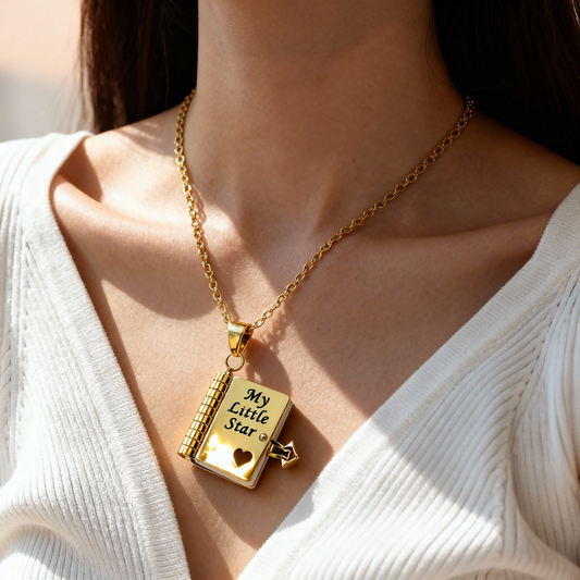 Engraved Mini Book Necklace,Book Necklace,To My Daughter Necklace,Book Necklace for Granddaughter,Christian Inspirational Gift