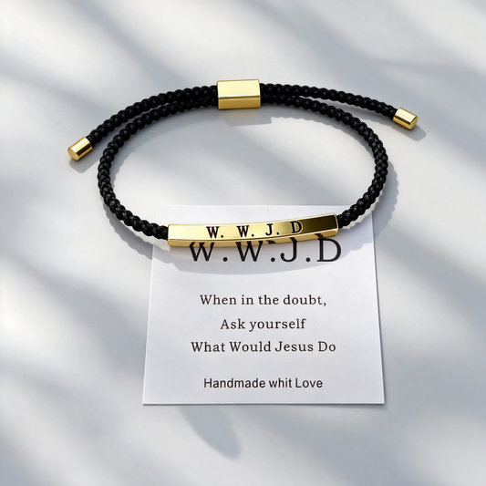 WWJD Bracelet, "What Would Jesus Do" Inspirational Christian Bracelet for Women Men, Adjustable Braided Religious Jewelry