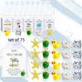 Set of 75 Inspirational Pocket Favors, Employee Appreciation Gifts Bulk, Coworker Thank You Tokens with Animal Pun Cards