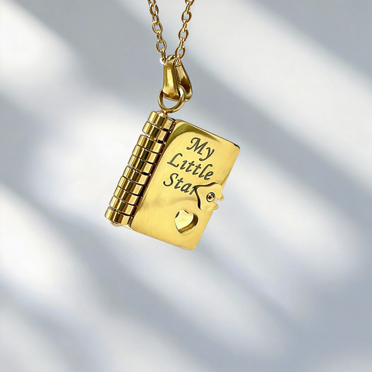 Engraved Mini Book Necklace,Book Necklace,To My Daughter Necklace,Book Necklace for Granddaughter,Christian Inspirational Gift
